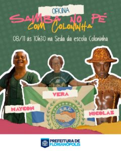 Oficina de samba no pé na Coloninha, como parte da Virada Cultural Antonieta de Barros